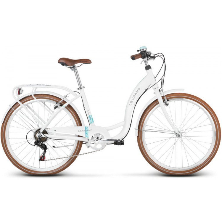 Mestský retro bicykel Kross 26'' Le Grand Lille 6-prevodový Hliníkový 15" Biely